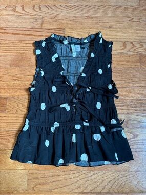 H&M Black Tank Top with White Polka Dots